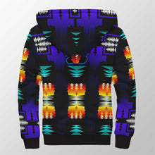 Load image into Gallery viewer, Midnight Sage Fire with Bearpaw Sherpa Hoodie 49 Dzine 
