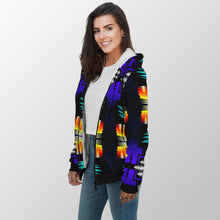 Load image into Gallery viewer, Midnight Sage Fire with Bearpaw Sherpa Hoodie 49 Dzine 
