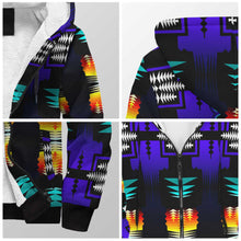 Load image into Gallery viewer, Midnight Sage Fire with Bearpaw Sherpa Hoodie 49 Dzine 
