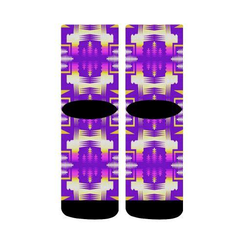 Moon Shadow Sunset Sage Crew Socks Crew Socks e-joyer 