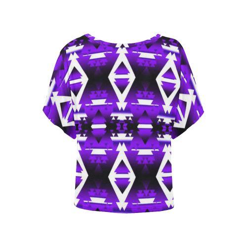 Moon Shadow Winter Camp Women's Batwing-Sleeved Blouse T shirt (Model T44) Women's Batwing-Sleeved Blouse T shirt (T44) e-joyer 