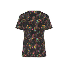 Load image into Gallery viewer, Neon Floral Animals All Over Print Scrub Top Scrub Top e-joyer 
