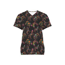 Load image into Gallery viewer, Neon Floral Animals All Over Print Scrub Top Scrub Top e-joyer 
