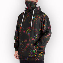 Load image into Gallery viewer, Neon Floral Animals Hoodie with Face Cover 49 Dzine 
