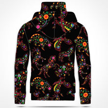 Load image into Gallery viewer, Neon Floral Animals Hoodie with Face Cover 49 Dzine 
