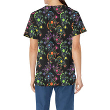 Load image into Gallery viewer, Neon Floral Bears All Over Print Scrub Top Scrub Top e-joyer 
