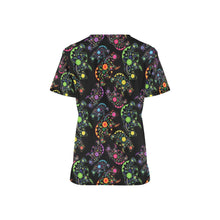 Load image into Gallery viewer, Neon Floral Bears All Over Print Scrub Top Scrub Top e-joyer 
