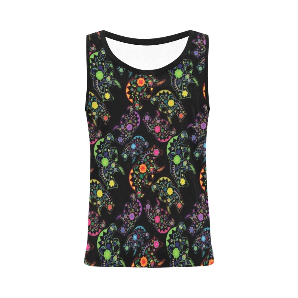Neon Floral Bears All Over Print Tank Top for Women (Model T43) All Over Print Tank Top for Women (T43) e-joyer 