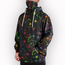 Load image into Gallery viewer, Neon Floral Bears Hoodie with Face Cover 49 Dzine 
