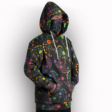 Load image into Gallery viewer, Neon Floral Bears Hoodie with Face Cover 49 Dzine 
