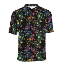 Load image into Gallery viewer, Neon Floral Bears Men&#39;s All Over Print Polo Shirt (Model T55) Men&#39;s Polo Shirt (Model T55) e-joyer 
