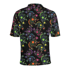 Load image into Gallery viewer, Neon Floral Bears Men&#39;s All Over Print Polo Shirt (Model T55) Men&#39;s Polo Shirt (Model T55) e-joyer 
