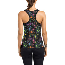 Load image into Gallery viewer, Neon Floral Bears Women&#39;s Racerback Tank Top (Model T60) Racerback Tank Top (T60) e-joyer 
