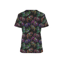 Load image into Gallery viewer, Neon Floral Buffalos All Over Print Scrub Top Scrub Top e-joyer 
