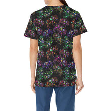 Load image into Gallery viewer, Neon Floral Buffalos All Over Print Scrub Top Scrub Top e-joyer 
