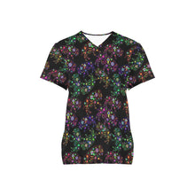 Load image into Gallery viewer, Neon Floral Buffalos All Over Print Scrub Top Scrub Top e-joyer 
