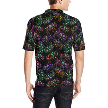 Load image into Gallery viewer, Neon Floral Buffalos Men&#39;s All Over Print Polo Shirt (Model T55) Men&#39;s Polo Shirt (Model T55) e-joyer 
