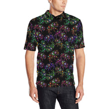 Load image into Gallery viewer, Neon Floral Buffalos Men&#39;s All Over Print Polo Shirt (Model T55) Men&#39;s Polo Shirt (Model T55) e-joyer 
