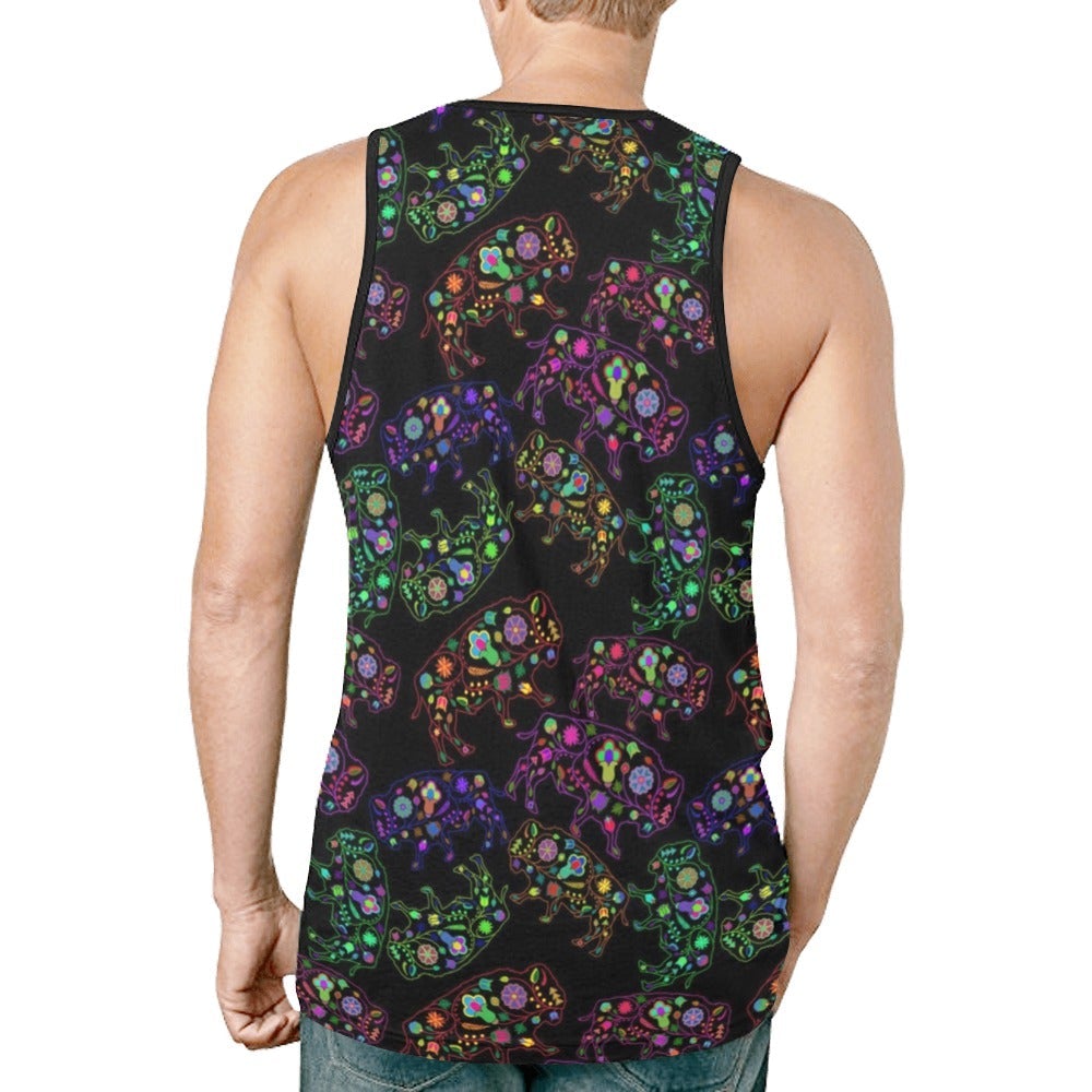 Neon Floral Buffalos New All Over Print Tank Top for Men (Model T46) New All Over Print Tank Top for Men (T46) e-joyer 