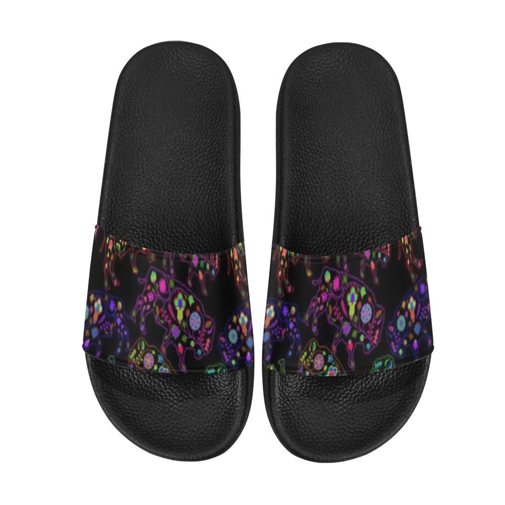 Neon Floral Buffalos Slide Sandals by 49 Dzine
