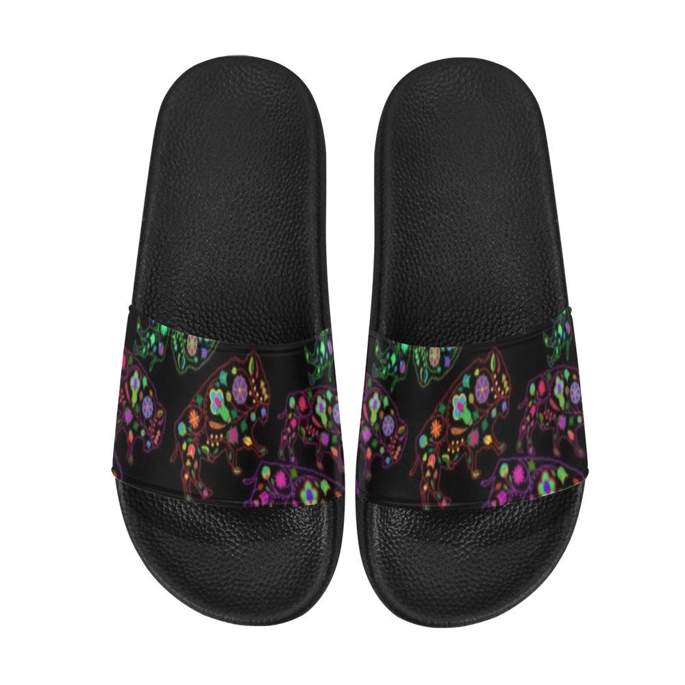 Neon Floral Buffalos Slide Sandals by 49 Dzine