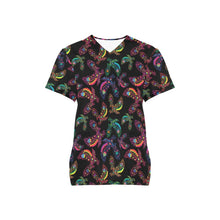 Load image into Gallery viewer, Neon Floral Eagles All Over Print Scrub Top Scrub Top e-joyer 
