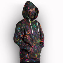 Load image into Gallery viewer, Neon Floral Eagles Hoodie with Face Cover 49 Dzine 
