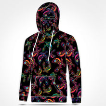 Load image into Gallery viewer, Neon Floral Eagles Hoodie with Face Cover 49 Dzine 
