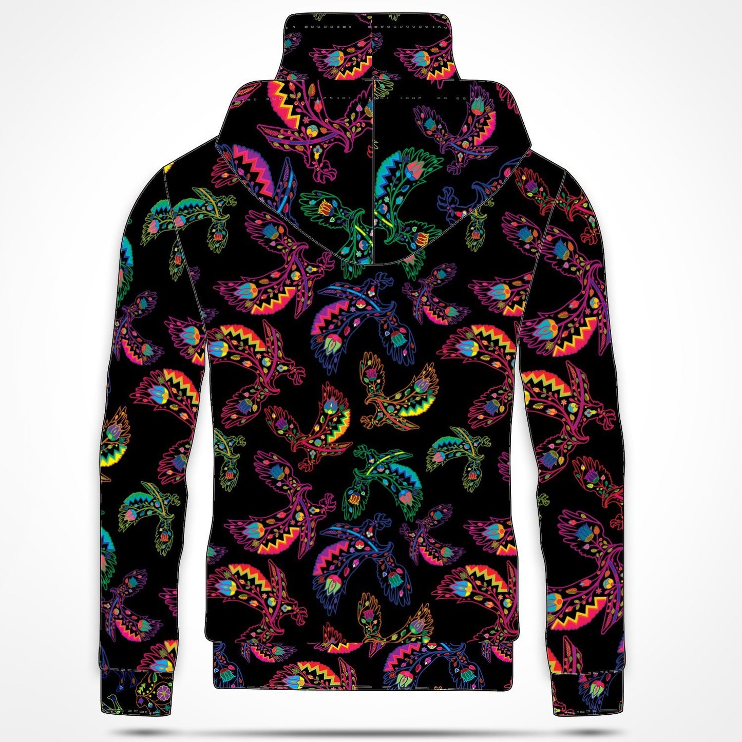 Neon Floral Eagles Hoodie with Face Cover 49 Dzine 