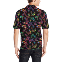 Load image into Gallery viewer, Neon Floral Eagles Men&#39;s All Over Print Polo Shirt (Model T55) Men&#39;s Polo Shirt (Model T55) e-joyer 
