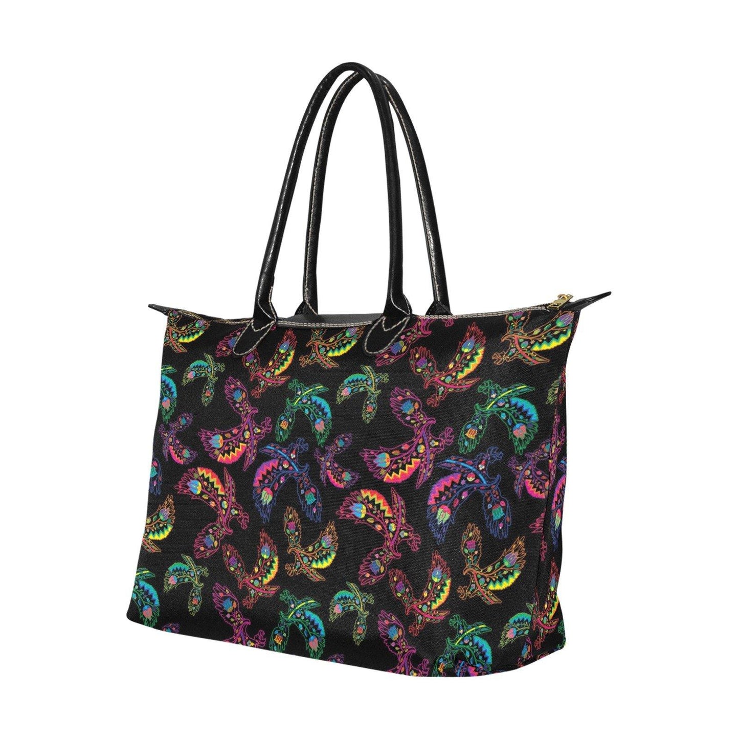 Neon Floral Eagles Single-Shoulder Lady Handbag (Model 1714) bag e-joyer 