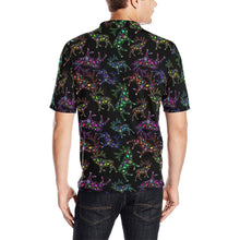 Load image into Gallery viewer, Neon Floral Elks Men&#39;s All Over Print Polo Shirt (Model T55) Men&#39;s Polo Shirt (Model T55) e-joyer 
