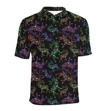 Load image into Gallery viewer, Neon Floral Elks Men&#39;s All Over Print Polo Shirt (Model T55) Men&#39;s Polo Shirt (Model T55) e-joyer 
