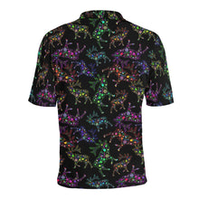 Load image into Gallery viewer, Neon Floral Elks Men&#39;s All Over Print Polo Shirt (Model T55) Men&#39;s Polo Shirt (Model T55) e-joyer 
