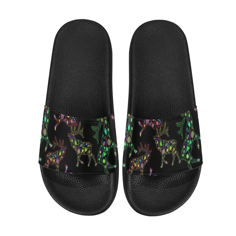 Neon Floral Elks Slide Sandals by 49 Dzine