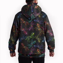 Load image into Gallery viewer, Neon Floral Horses Hoodie with Face Cover 49 Dzine 
