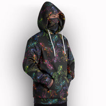 Load image into Gallery viewer, Neon Floral Horses Hoodie with Face Cover 49 Dzine 
