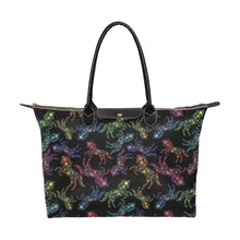 Load image into Gallery viewer, Neon Floral Horses Single-Shoulder Lady Handbag (Model 1714) bag e-joyer 
