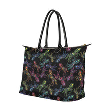 Load image into Gallery viewer, Neon Floral Horses Single-Shoulder Lady Handbag (Model 1714) bag e-joyer 
