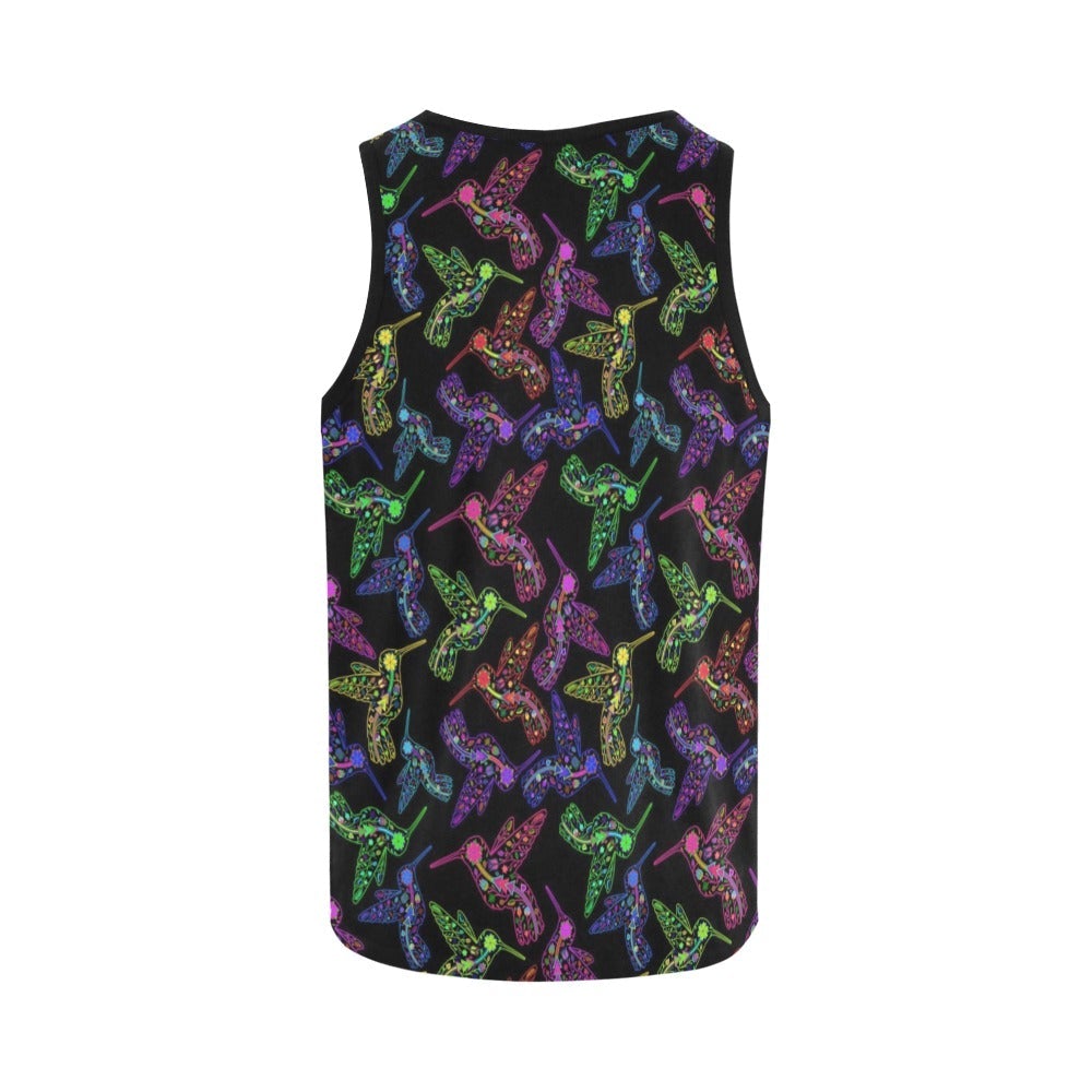 Neon Floral Hummingbirds All Over Print Tank Top for Women (Model T43) All Over Print Tank Top for Women (T43) e-joyer 