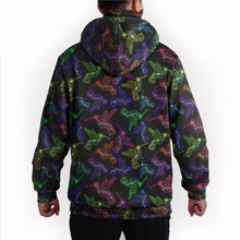 Load image into Gallery viewer, Neon Floral Hummingbirds Hoodie with Face Cover 49 Dzine 
