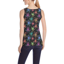 Load image into Gallery viewer, Neon Floral Turtle All Over Print Tank Top for Women (Model T43) All Over Print Tank Top for Women (T43) e-joyer 
