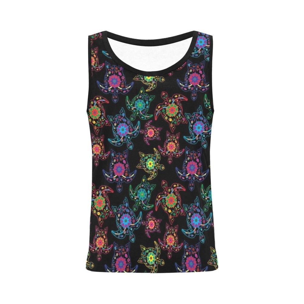Neon Floral Turtle All Over Print Tank Top for Women (Model T43) All Over Print Tank Top for Women (T43) e-joyer 