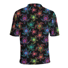 Load image into Gallery viewer, Neon Floral Turtle Men&#39;s All Over Print Polo Shirt (Model T55) Men&#39;s Polo Shirt (Model T55) e-joyer 
