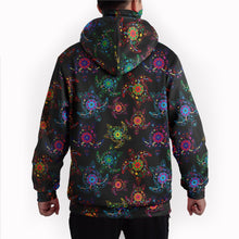 Load image into Gallery viewer, Neon Floral Turtles Hoodie with Face Cover 49 Dzine 
