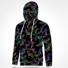 Load image into Gallery viewer, Neon Floral Wolves Hoodie with Face Cover 49 Dzine 
