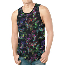 Load image into Gallery viewer, Neon Floral Wolves New All Over Print Tank Top for Men (Model T46) New All Over Print Tank Top for Men (T46) e-joyer 
