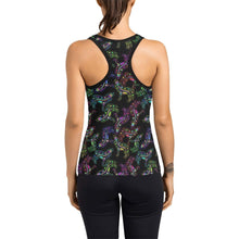 Load image into Gallery viewer, Neon Floral Wolves Women&#39;s Racerback Tank Top (Model T60) Racerback Tank Top (T60) e-joyer 
