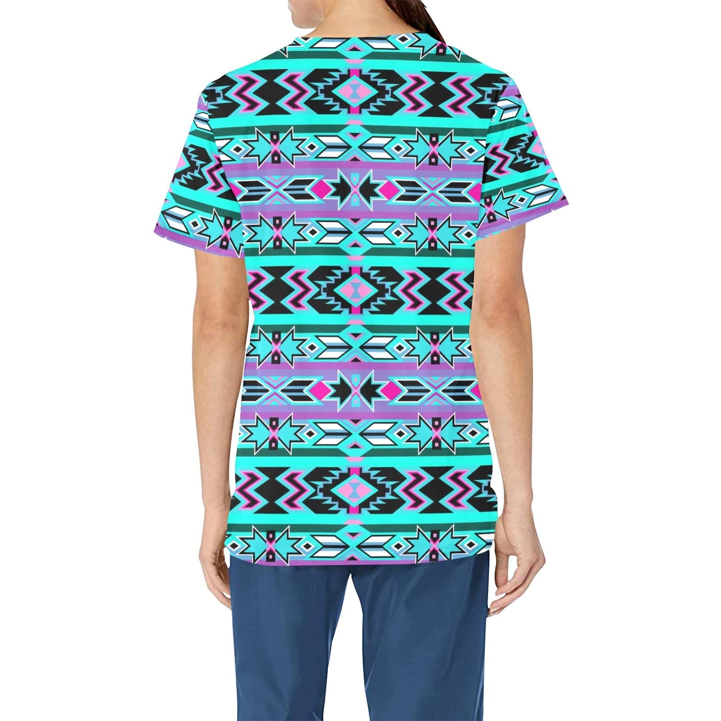 Northeast Journey All Over Print Scrub Top Scrub Top e-joyer 