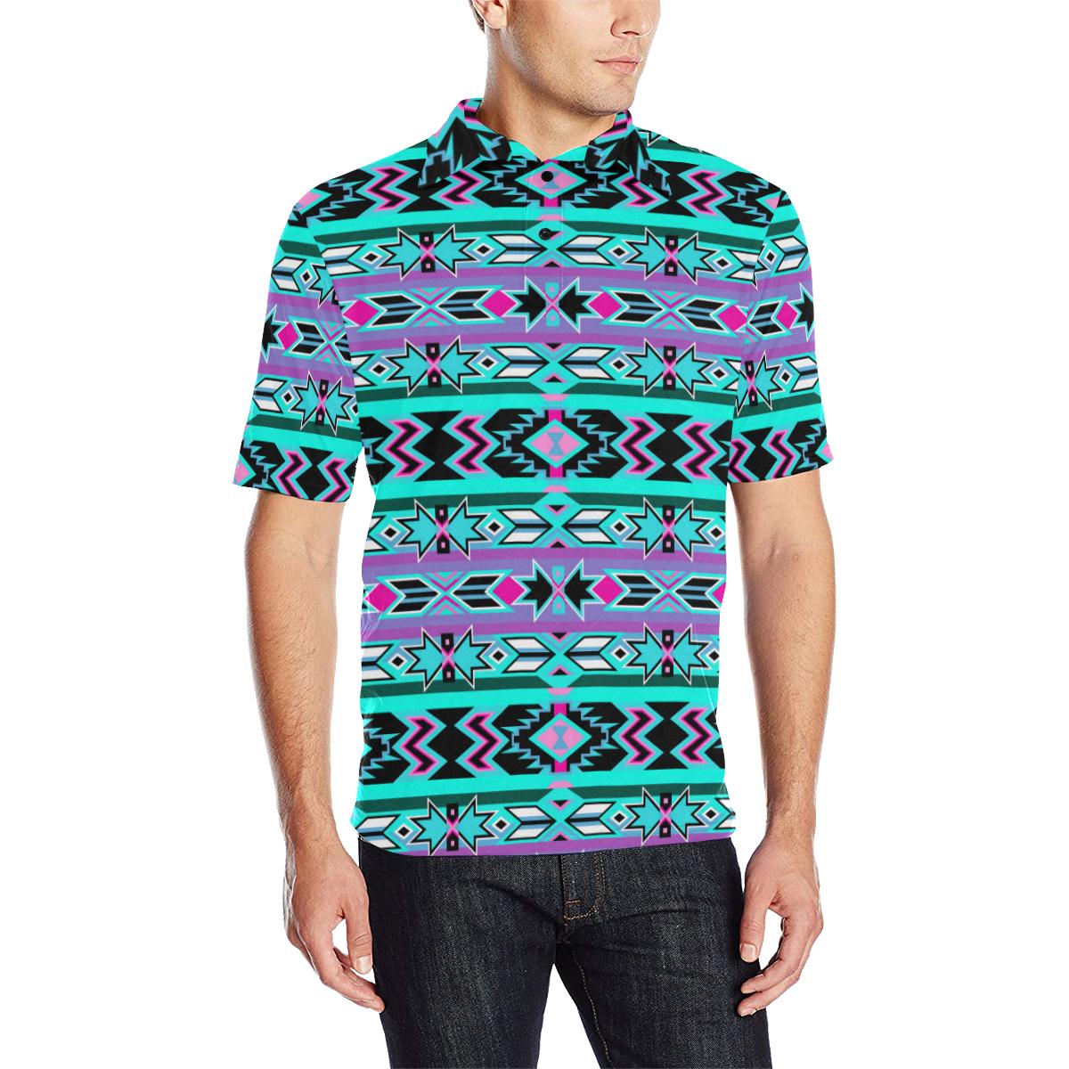 Northeast Journey Men's All Over Print Polo Shirt (Model T55) Men's Polo Shirt (Model T55) e-joyer 